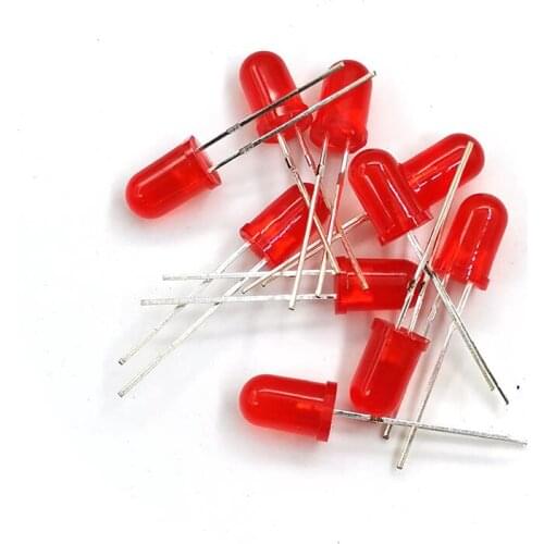 Red F5 Light Emitting Diode 3V 20mA Scientific Experiment DIY Parts 5mm LED Signal Indicator Lamp Beads 100pcs/lot