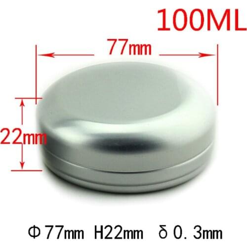 Lot of 50 100ml Aluminum Jars lid&tray 100g Cosmetic food Container silver Tins food-grade wholesale