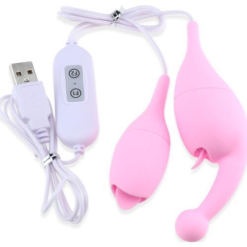 Multi-use Tongue Licking Víbrator 10 Modes Mute Nipple Clitoris Stimulator G Spot Massager and Anal Plug Sex Toy for Women