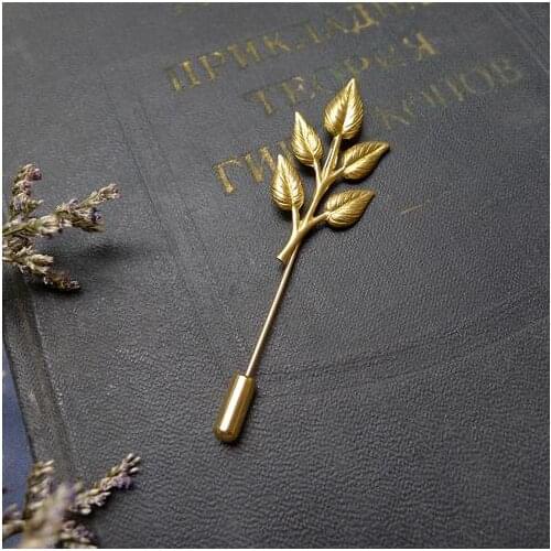 Fashion Gold Leaf Brooches For Women Collar Accessories Fine Jewelry Mens Lapel Pin Hot Broche Pins Up Brooch Vintage
