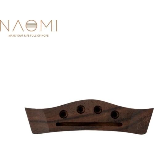 NAOMI 110mm Length Rosewood Bridge For Ukulele 4 String Guitar Part Accessories Slotted But Undrilled