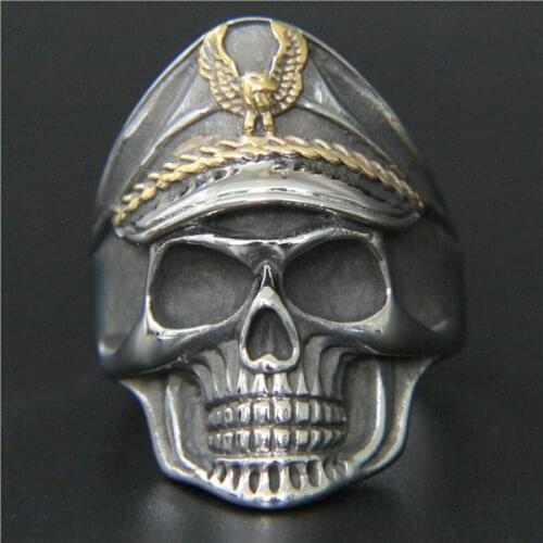 Skull Ring 316L Stainless Steel Hot Mens Ring Skeleton Biker Ring