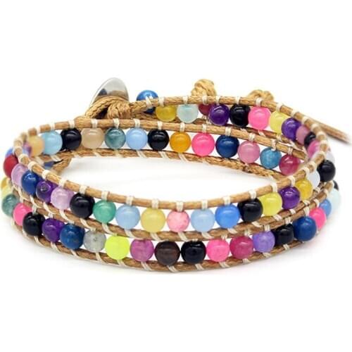 Braided Bracelet Set Women Beads Wristbands Boho Ethnic Tribal Linen Cords Wrap Bracelets String Handmade Jewelry