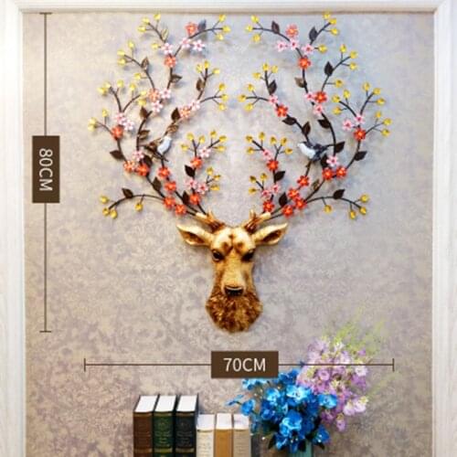 DEER HEAD WALL HANGING RETRO ORNAMENT CREATIVE WALL DECORATION WALL HANGING PENDANT HOME LIVING ROOM OFFICE WALL HANGING M2298