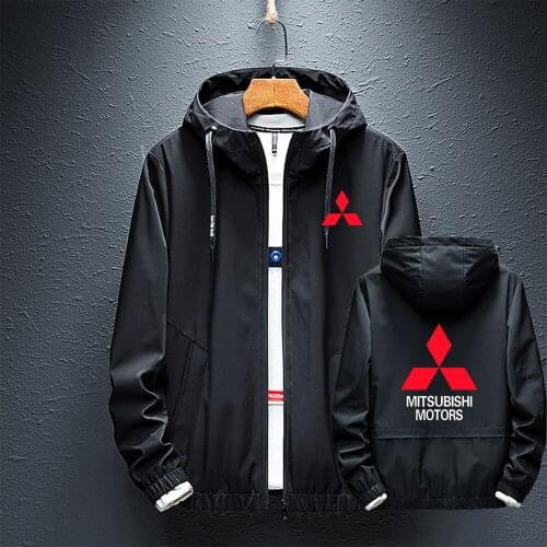 New Mitsubishi Motors Classic Car Logo Hoodies Splice Windbreaker rainproof Fashion Jacket Zipper Man Coats Autumn Tops