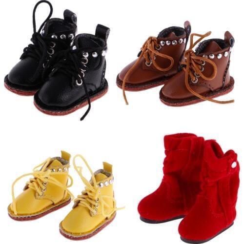 1/6 Scale Dolls Pair of Cute PU Leather Boots Shoes Fit for 12'' Blythe Doll Dress Up Dolls Fashion Shoes Dolls Accessories