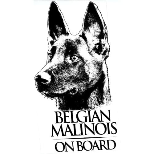 26cm Belgian Malinois Clear Vinyl Decal Sticker for Window, Mechelaar Shepherd Dog Sign Art Print for Nissin Stickers