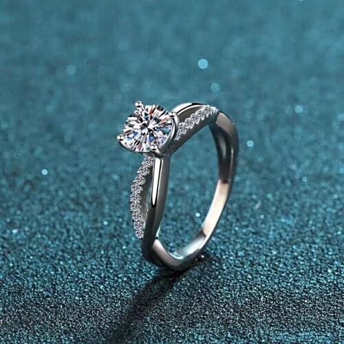 Dropship USPS Real Moissanite Ring D VVS1 with GRA and CMA Certificate, Authentic 925 Sterling Silver Jewelry for Women