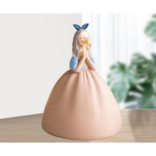 Bubble Girl Piggy Bank, Child Resin Sculpture Statue Money Bank Coin Bank Storage Jar for Kids Boys Girls