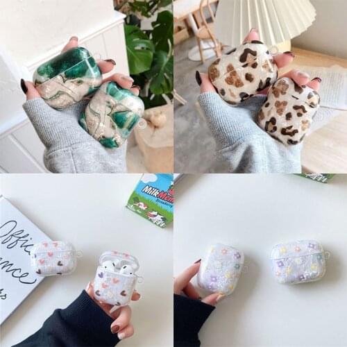 Luxury Emerald Earphone Case For Apple Airpods Pro 3 Bluetooth Headset Box Cover Vintage TPU Leopard Shell For AirPods 2/1 Case