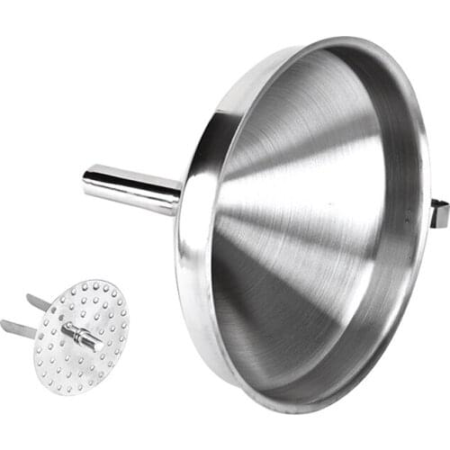 For Liquid Oil Handle With Filter Stackable Wide Mouth Hanging Lightweight Stainless Steel Funnel Multi Function Cooking Tools