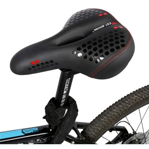 MTB Bike Saddles Soft Comfortable Bike Hollow Cycling Bicycle Saddle Bicycle Saddle with Tail Light Thicken Widen