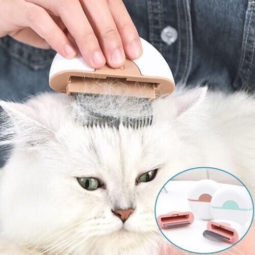 Pet Grooming Massage Brush Cat Dual-use Round Flea Comb Cleaner Dog Shell Shaped Hair Removal Combs Pet Grooming Remover Tool