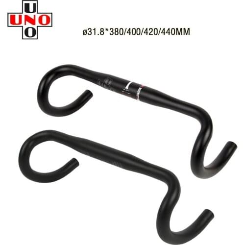 UNO HB-CR13 Bike Ultra Light Black 31.8mm Handlebar Iamok 380/400/420/440mm Bent Bar Road Bicycle Parts
