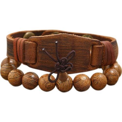 Handmade Vintage Leather Men Arm Bracelets Kpop Women Bangles Male Jewelry Accesorios Pulseras Hombre Erkek Bileklik