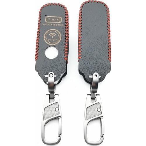 High Quality Leather Key Case Cover for Yamaha TMAX 530 DX SX motorcycle 2017/2018 Motorcycle Smart Key bag fob Protect Shell