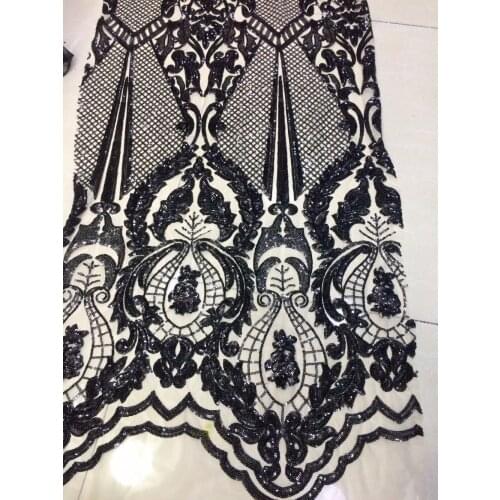 High Quality SYJ-41817 African Embroidered Tulle Lace Fabric Latest French African Lace Fabric with sequins