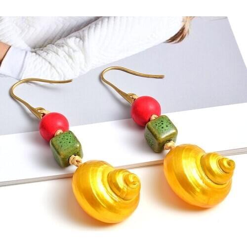 New Arrival Conch Long Drop Earring Wholesale Fashion Trend Shell Earrings Jewelry Accessories For Women