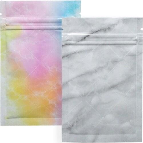 1000pcs/lot Zipper Sealed bag Marbling Aluminum foil Self Sealing Bags,Thickened Small Baking Biscuit Snack Packaging Bag