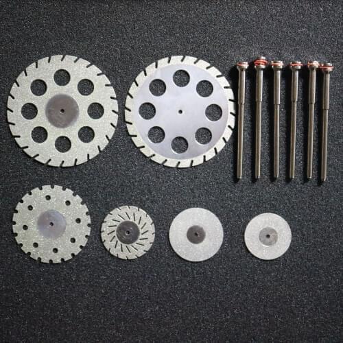 12pcs set Dental Lab diamond Double sided disc for Cutting Plaster Disc separating polishing ceramic crown or jade