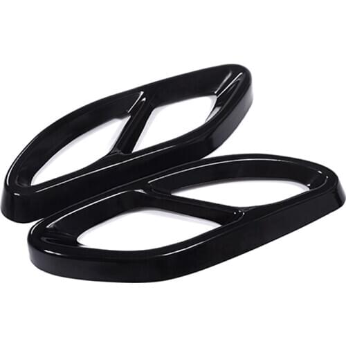 2pcs Gloss Black Steel Exhaust Trims For Mercedes Benz GLC C E-Class C207 Coupe 2014-2017 W212 W213 W205 X253 C180 C200 Car Part