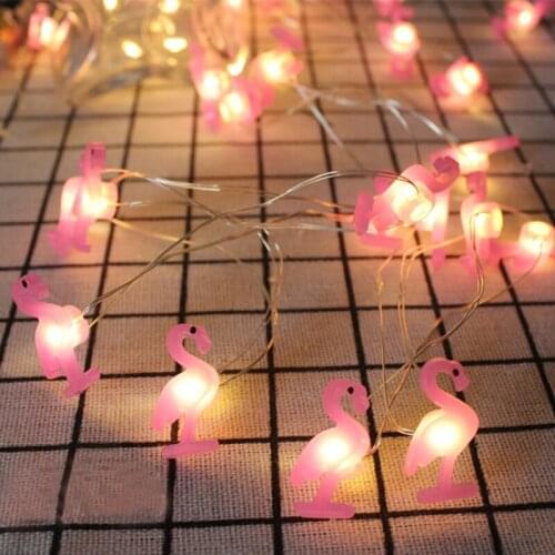 20Pcs Flamingo Pineapple Mermaid Unicorn Shape LED String Light Lamps Wedding Tropical Hawaii Birthday Party Room Decor Supplies