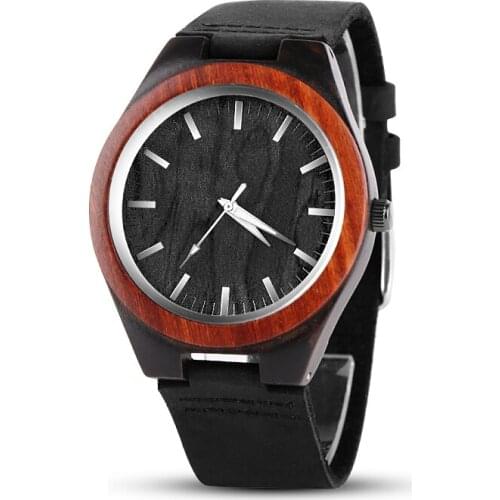 2021 Unique Wood Wrist Watch Fashion Wood Watches Popular Leather Strap Mens Watch Men Watch saat reloj hombre erkek kol saati
