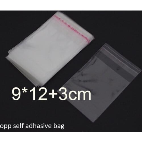 300pcs Clear Resealable Bopp/poly/ Cellophane Bags 9x15cm(12+3) Transparent Opp Gift Plastic Storage Bag Self Adhesive Seal
