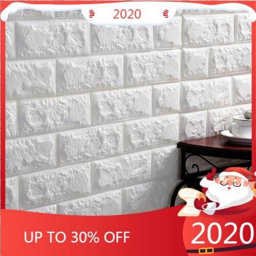 77*70cm Self-adhensive 3D Wall Stickers DIY Brick Living Room TV Sofa Background Wall Decor PE Foam Waterproof Wallpapers