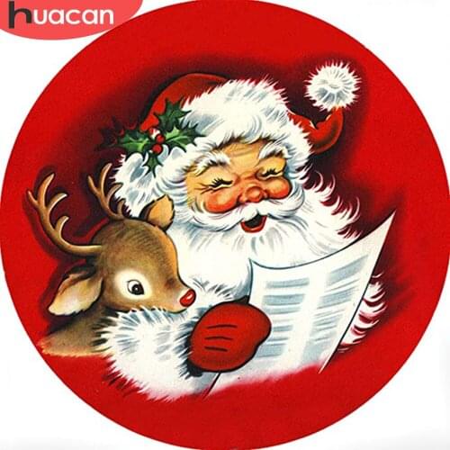 HUACAN 5d Diamond Painting Santa Claus DIY Mosaic Needlework Full Square/Round Diamond Embroidery Christmas Home Decor