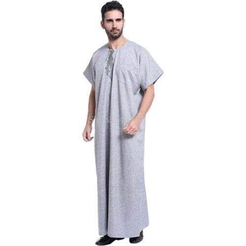 Arab Muslim Clothing for Men The Middle East Arab Male People Dress Thobe Arabic Islamic Abayas Indian Mens Kaftan Robe 2020