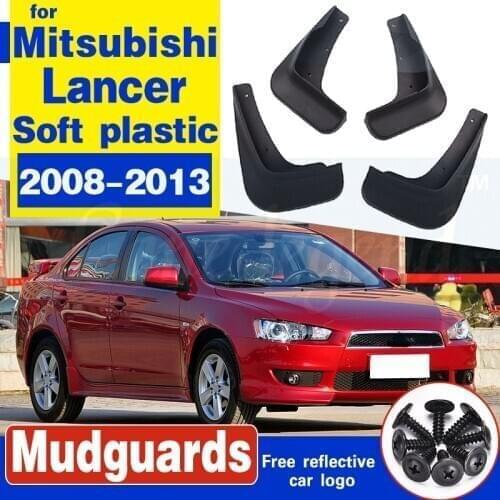 For Mitsubishi Lancer 9 2008-2013 2009 2010 Set Car Mud Flaps Sedan With Side Skirt GTS Mudflaps Splash Guards Mudguards Fender