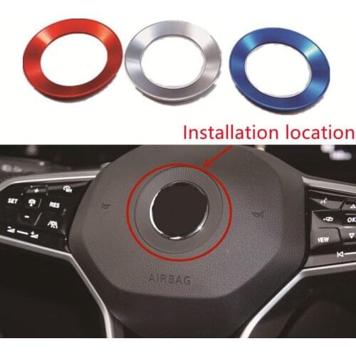 Aluminum Car Styling Steering Wheel Emblem For 2011-2016 VW Volkswagen 6 7 Golf POLO CC Tiguan PASSAT TOURAN Scirocco BEETLE