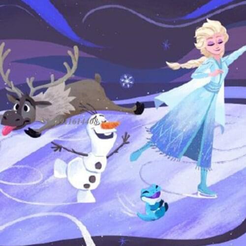 Disney Canvas Painting Anime Frozen Isha Anna Xuebao Photo Princess Poster Prints Wall Art Pictures Girls Kids Living Room Decor