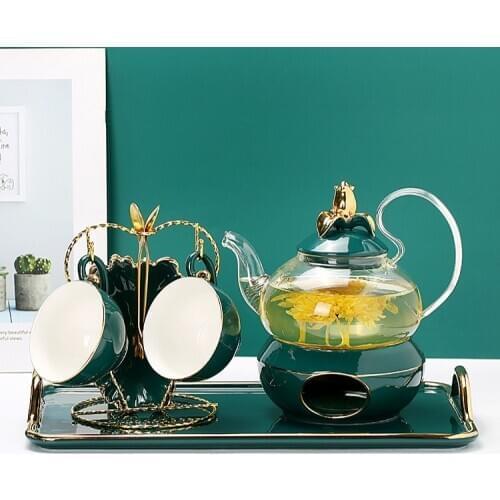 Ceramic Luxury Afternoon Tea Set Flower Modern Gift English Cofee and Tea Sets Heating Juego De Te Household Products DG50TS