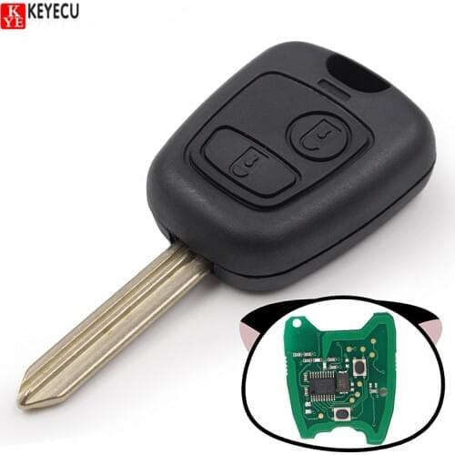 KEYECU KYDZ Remote Car Key 2 BUTTON 433MHz For PEUGEOT Partner Expert Boxer+SX9 Uncut Blank Blade With Chip ID46 with logo