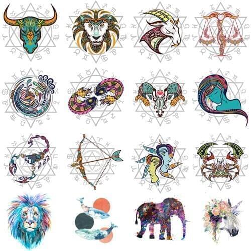Colorful Deer Horse Heat Transfer For Clothing Iron On Animals Transfers For Clothes Appliques Thermo Stickers For DIY T-shirt