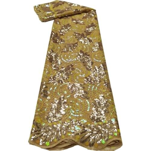 SJ Lace 2021 Nigerian Net Mesh Tulle Lace Top Selling Sequins Lace Fabrics Nigerian Lace Fabrics For Wedding Dress qx5-17