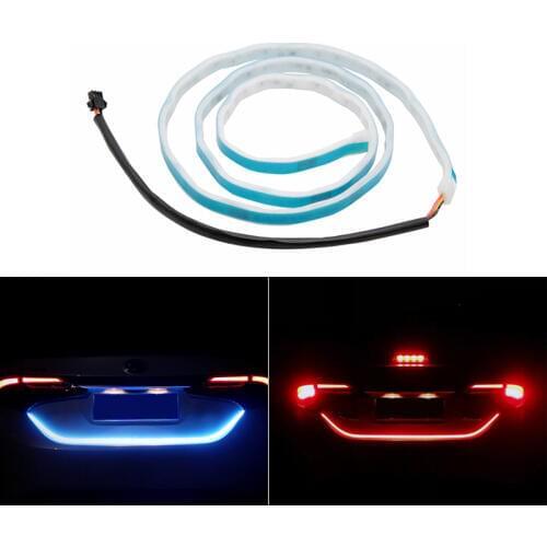 Ice Blue Red Yellow White LED Strip Rear Trunk Tail Light Multicolor Car Brake Turn Signal Flow Reverse Leds DRL Warning Lights