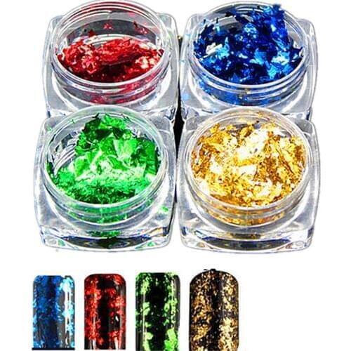 Sweet Candy Color Starry Nail Foil Paper Mirror Powder Dust Nails Transfer Stickers Manicure Accessories Nail Art Decorations