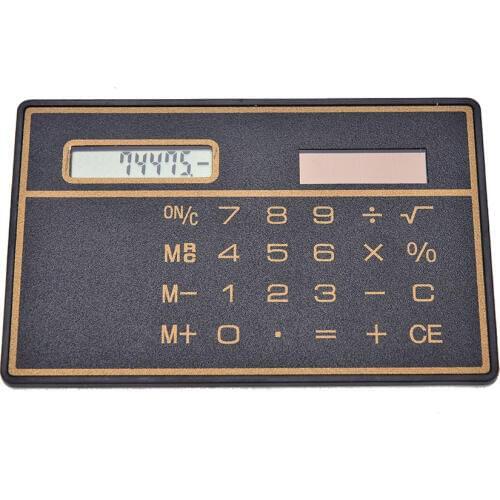 Mini Slim Credit Card Solar Power Pocket Calculator Counter Calculating Machine