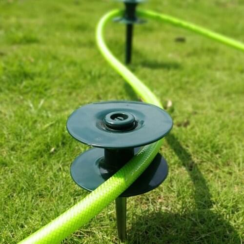 Hose Guide Spike Garden Hose Roller Wheel Plastic Metal Water Pipe Park Lawn Stake Bracket Garden Irrigation Tool