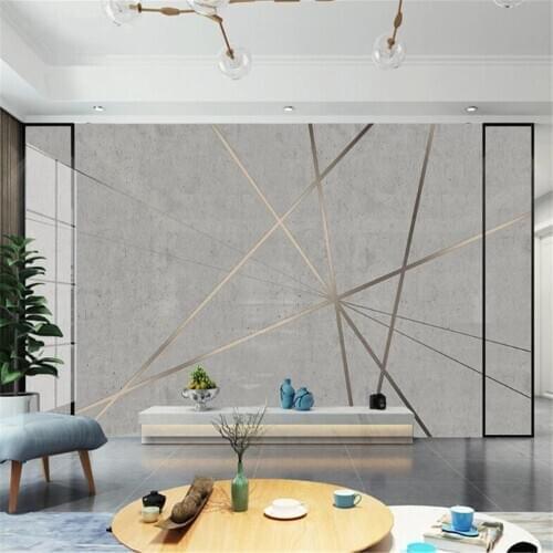 Milofi custom non-woven mural wallpaper modern minimalist creative geometric concrete industrial background wall