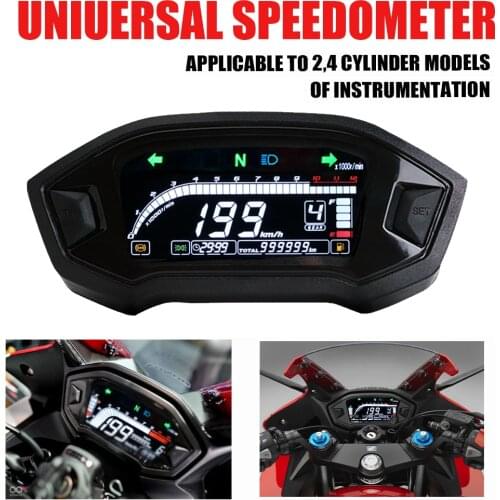 2020 New Motorcycle LCD Cylind For 1,2,4 Cylinder Speedometer 13000 RPM Optional Backlight Digital Odemeter Tachometer