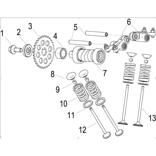 Camshaft valves spring page of Benelli TNT135 TNT125
