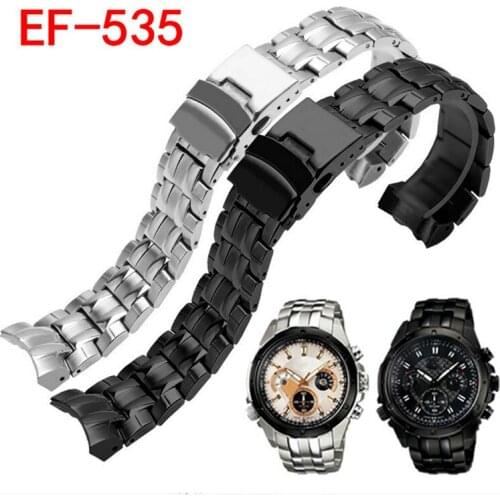 Watchband Wrist Strap for Casio EF-500 521 527 530 533 534 535 539 544 546 554 563 Watch Bands Stainless Steel