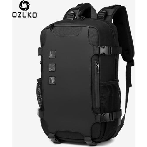 OZUKO Men Backpack Large Capacity 15.6 inch Laptop Backpacks USB Charging Teenager Schoolbag Male Waterproof Travel Bag Mochilas