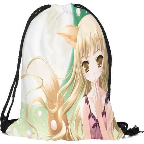 Custom Lil fox Anime Girl Backpacks Travel Softback Men Women Drawstring Bag School Girls Backpacks