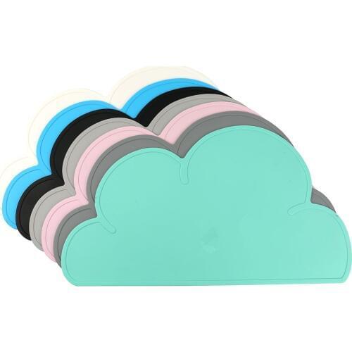 High Quality Silicone Placemat Kids Infant Nursing Cloud Shaped Heat Resistant Plate Mat Tableware Eating Dining Plate Coaster