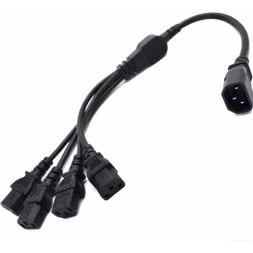High Quality IEC 320 C14 Male Plug to 4XC13 Female Y Type Splitter Power Cord , C14 to 4 x C13, 250V/10A